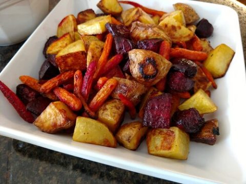 Roasted Potatoes, Beets and Carrots